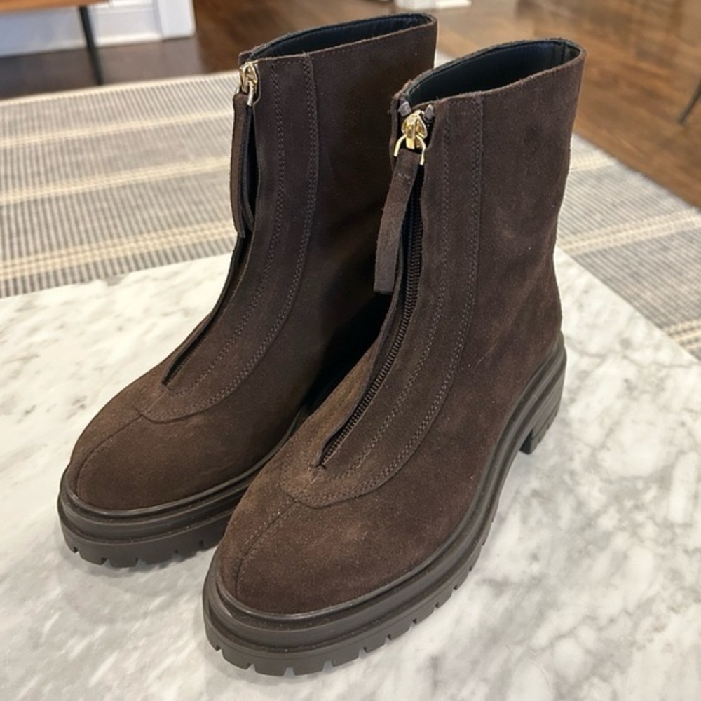 Feners chocolate brown zip up boots